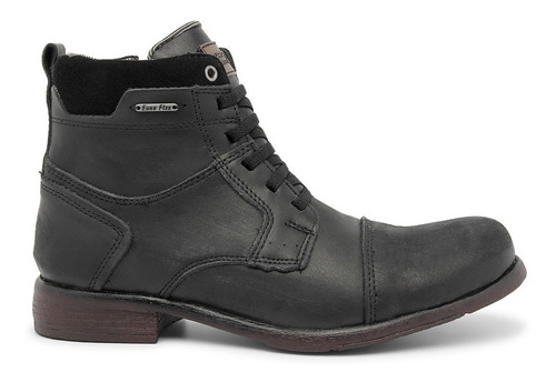 Bota Euroflex Masculina Em Couro Cano Alto  Fecho Zíper