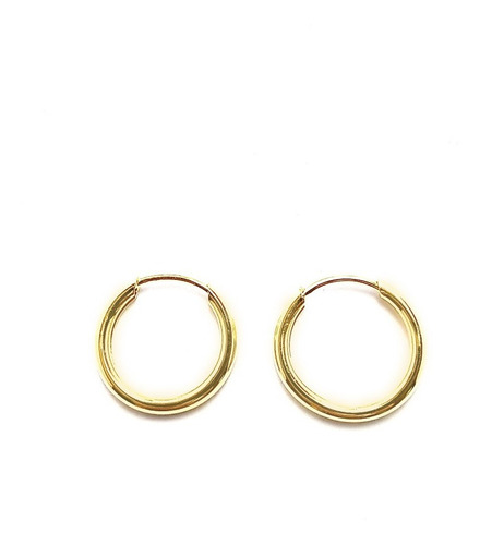 Aros Argolla Mini 12mm Enchapado Oro 18 K