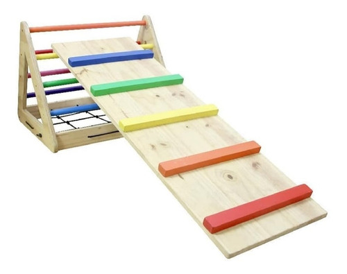 Triangulo Red Y Rampa En Madera  Picker Montessori Arcoiris 