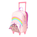 Mochila De Carrito Gato Pusheen The Cat Unicornio Pusheenicornio Con Ruedas Carro Rosa