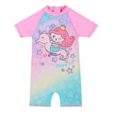 Traje De Baño Bebe Niña Body Uv50+ H2o Wear Fucsia Sublimado