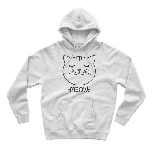 Buzo Hoodie Chompa Estampado Personalizado - Meow - Gato