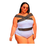 Body Feminino Maiô Plus Size Cruzado Verão Lançamento