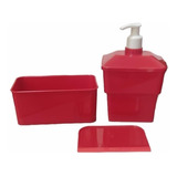 Porta Detergente Compacto Quadrado  Vermelho Prático Slim