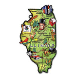 Imán Para Nevera Illinois La Tierra De Lincoln Estado