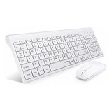 Combo De Teclado Y Ratón Inalámbricos, Teclado Y Ratón Con Mouse Blanco Teclado Blank