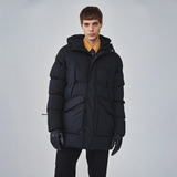 Campera Parka Hombre Negra Impermeable Importada Capucha 