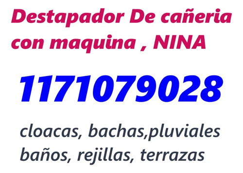 Servicio, Con Maquina Destapa Cañeria, Avellaneda