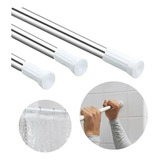 Tubo Cortina Baño Ajustable Sin Perforaciones Muro 110-200cm