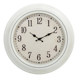 Reloj De Pared Vintage 50 Cm Blanco Envejecido Silencioso D
