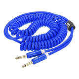 Cable Rizado Guitarra Instrumento Eléctrico 1/4  5m Azul