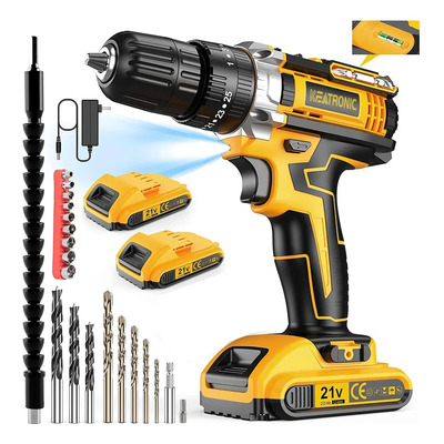 3\u002F8''kit De Taladro Rotomartillo función Inalámbrico Impacto Con 2 Baterias,2000rpm,3 en 1,con maletin de plástico | Envío gratis