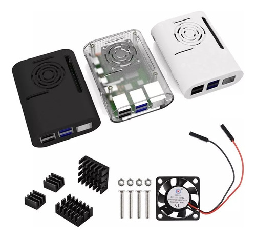 50 Unid. Case Com Cooler E Dissipadores Raspberry Pi4 Pi 4