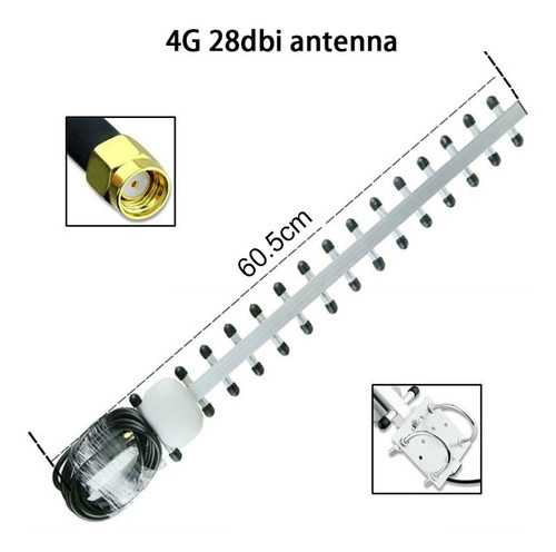 Antena Externa Yagi Para Router 4g Sma 25 Dbi | E5172, B310s