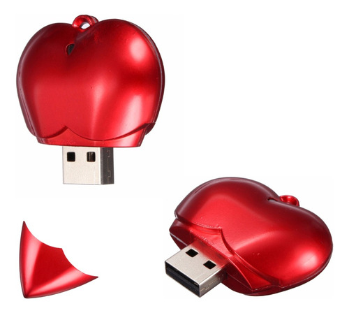 Usb Memoria 8gb Corazón Económica Logo 5pz Ut-usb103