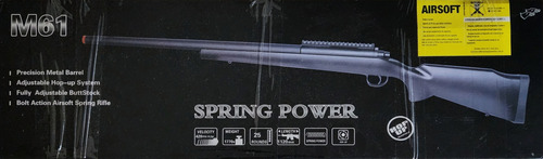 Rifle Sniper Airsoft M24 M61 Spring Power 6mm + Luneta 4x32