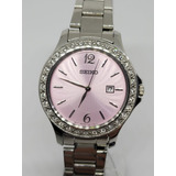 Reloj Seiko Swarovski Sxdf75p1 Rosa Sin Factura, Estuc.alter