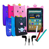 Capa Infantil P/ Tablet Hd8 + Caneta Touch + Fone De Ouvido