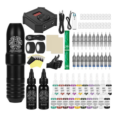 Kit De Tatuaje Completo Profesional De Alta Calidad.Kit Para Tatuar Profesional Máquina Juemel C\u002F22 Tintas De Atomus | Envío gratis