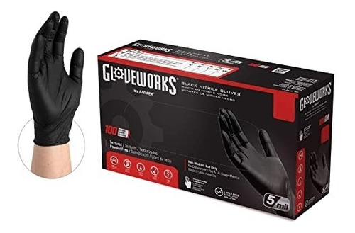 Esf - Guantes Nitrilo Negro Talla Mediano Gloveworks