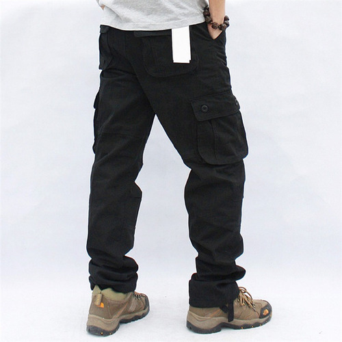 Overol Casual Cargo Pants Hombre Multi Bolsillo Baggy