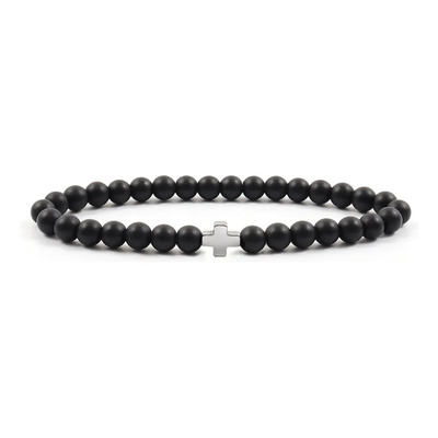 Leawede Pulsera Hombre Brazalete Obsidiana Cruces Regalo Para Hombre,joyeria hombre,regalos de graduacion | Envío gratis