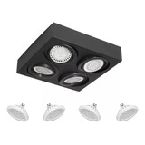 Plafón Spot Box 4 Luces Led Ar111 Dimerizable Movil