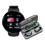 Combo Smartwatch Reloj Inteligente D18 + Auricular F9 Touch