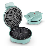 Wafflera Electrica 850w Maquina Wafle Corazón Color Menta 110v