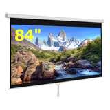 Pantalla Manual De Proyeccion 84'' Pulgadas, Hd 16:9 Alta Definicion, Retractil