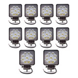 Pack De 10 Faro Auxiliar 9 Led 27 Watt Off Road 4x4 12 Y 24v