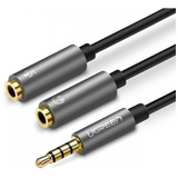 Cable Divisor De Audio Hembra Ugreen, 3,5 Mm, P/ 2, 3,5 Mm, 20 Cm, Negro