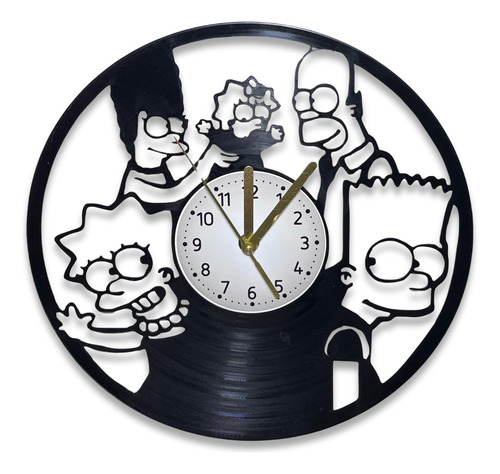 Reloj De Pared Simpsons Disco Vinilo Vintage Corte Laser 