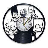Reloj De Pared Simpsons Disco Vinilo Vintage Calado Laser 
