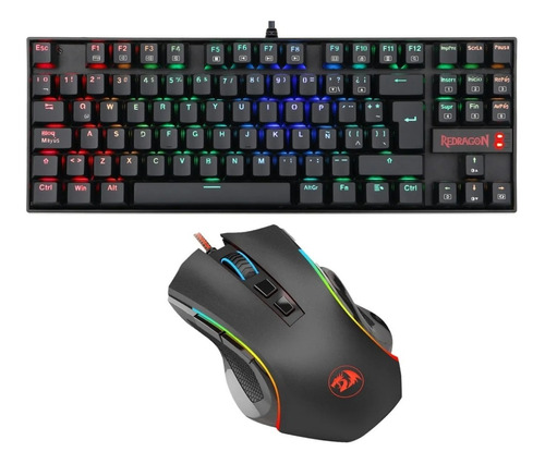 Kit Gamer Redragon Teclado Kumara K552 Mouse Griffin Rgb