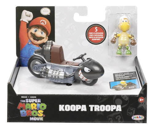 Super Mario Bros. La Pelicula, Koopa Troopa Racer Con Figura Color Negro