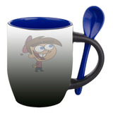 Mug Magico Con Cuchara Dibujos Animados   R145