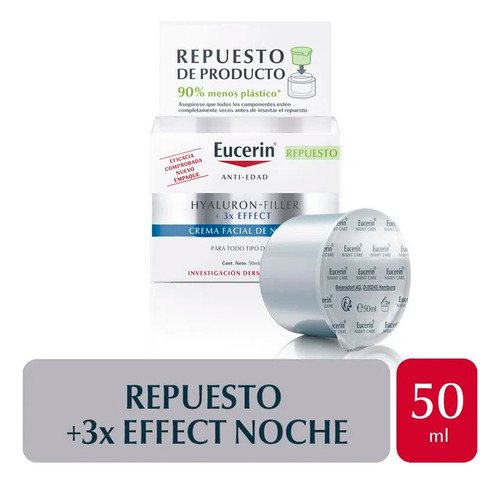 Crema Facial De Noche Hyaluron Filler Refill Eucerin 50ml