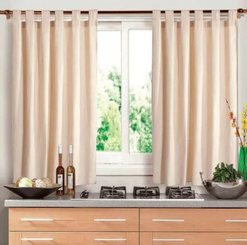 Cortinas De Ambiente Rusticas Cortas Madras Js 1,45x1,20mts.