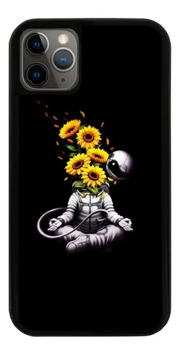 Funda Uso Rudo Tpu Para iPhone Astronauta Espacio Girasoles