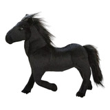 Pelucia Cavalo Preto Boneco Animal Fazenda 