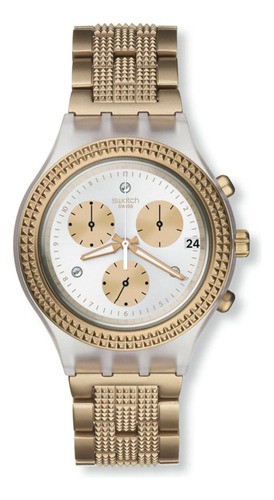 Reloj Swatch Kishaya Para Mujer De Acero Dorado Svck4079ag Color Del Fondo Gris