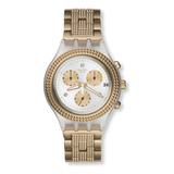 Reloj Swatch Kishaya Para Mujer De Acero Dorado Svck4079ag Color Del Fondo Gris