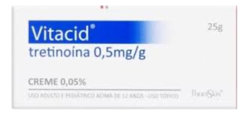 Vitacid Tretinoina 0,50mg/g Manchas Melasma Acne Momento De Aplicação Noite Tipo De Pele Todo Tipo De Pele