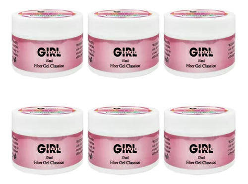 Gel Girl Fatale 06 Unidades Acrygel Porcelana Gel Cor Pink Nude