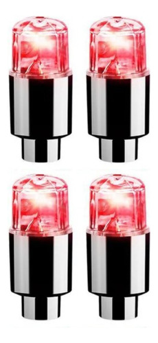 Luz Led Roja Tapa Llanta Auto Bici Moto Llanta 4pz