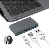 Adaptador Hub 3 Em 1 Para Apple Macbook Air Pro Usbc Hdmi 4k