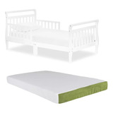 Cama Camita Infantil Blanco De Madera Davinci Con Colchon