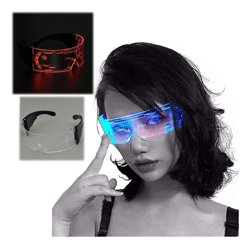 Gafas Luminosas Rave 7 Colores Neón Leds Brillo Fiesta