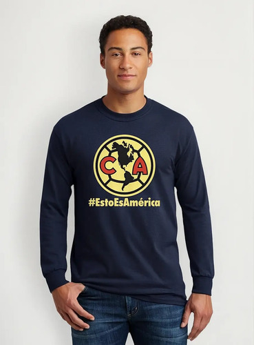 Playera Deportiva M Larga Hombre América Esto Es América